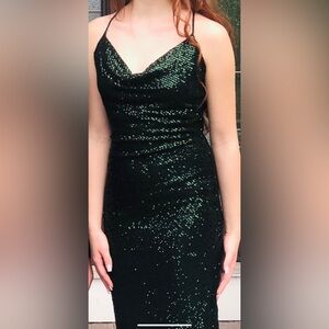 Windsor Black and Green Sequin Dress
